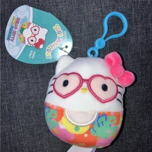 Squishmallows Pink and White Sanrio Hello Kitty with Heart Glasses